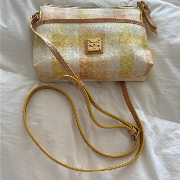 Dooney & Bourke Yellow and Orange Checkered Crossbody Bag - Picture 8 of 8
